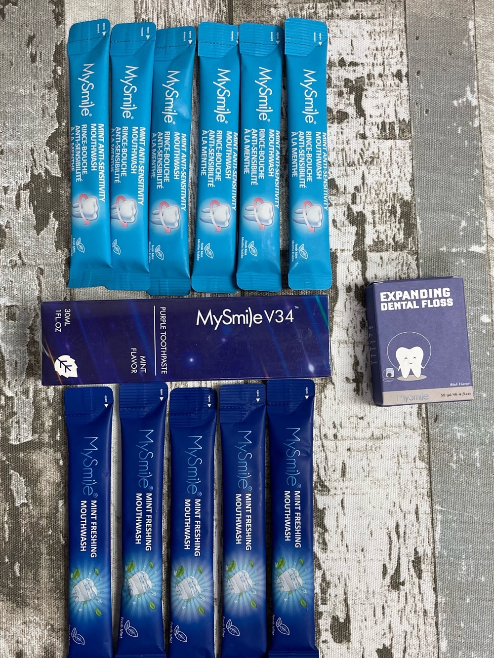 Mint Freshening Mouthwash Sticks & Expanding Dental Floss - Blue